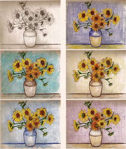 Sunflower color thumbnails